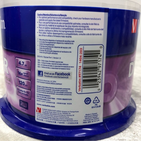 Verbatim DVD+R 50 pack unopened package 4.7 GB 16x speed 120 minutes - Picture 2 of 5